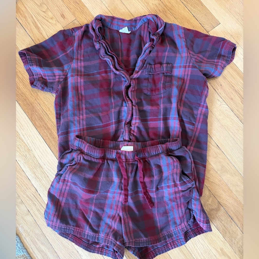Pact Organic eggplant flannel sleep set